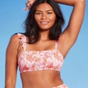 NWT target orange and pink floral bikini top
Kona Sol Sz S 4-6